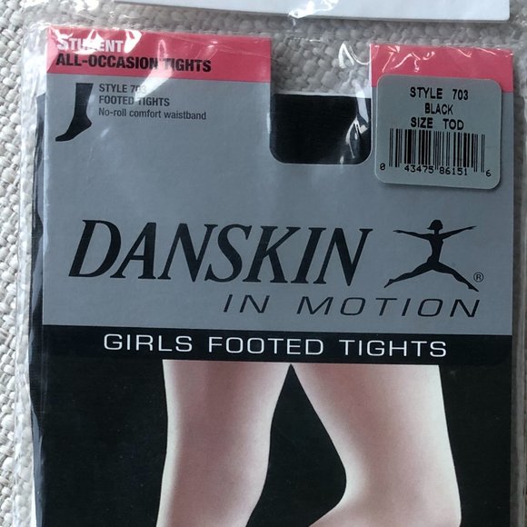 Danskin Black Tights -Student All-Occasion Girls Footed Tights (NEW) - Picture 5 of 7